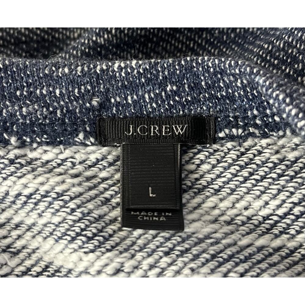 J. Crew Marled Blue Jeweled Rhinestone Neck Knit Pullover Sweater Size Large - Picture 7 of 8
